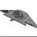 Detailed Silver Metallic Spacecraft Component With Central Structure And Textured Surface