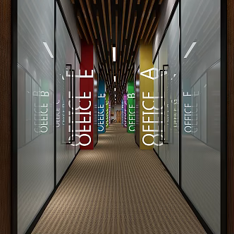 Modern Aisle Office 3d model
