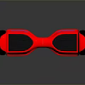 Red Hoverboard With Black Footpads White Light Strips And Wheels 3d model