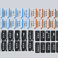 Multicolored Public Facility Signs With Various Icons And Chinese Characters For Buildings