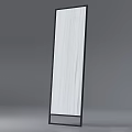 Modern Slim Black Frame Rectangular Standing Full Length Mirror for Home Decor 3d model