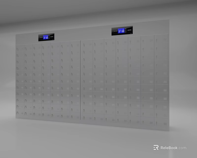 Smart Kitchen Appliance With Gray Panel Multiple Compartments And Digital Screens 3d model