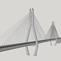 Various Bridge Structural Designs With Cable Stayed And Arch Features 3d model