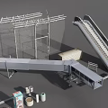 Public Facilities Featuring Escalator Metal Fence Locker Bench Trash Can And Trolley