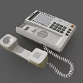 Desktop Landline Telephone With Handset Coiled Cord Numeric Keypad Display Screen And Function Buttons 3d model