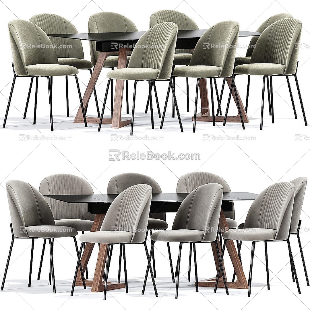 Modern Bar Dining Table and Chair 3d model