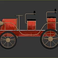 Vintage Red Open Top Car With Black Seats And Brass Wheels