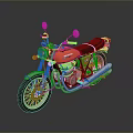 Vintage Red Classic Motorcycle With Chrome Accents Black Seat And Shiny Exterior