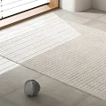 Light Colored Square Rug with Woven Texture in Modern Minimalist Bright Room