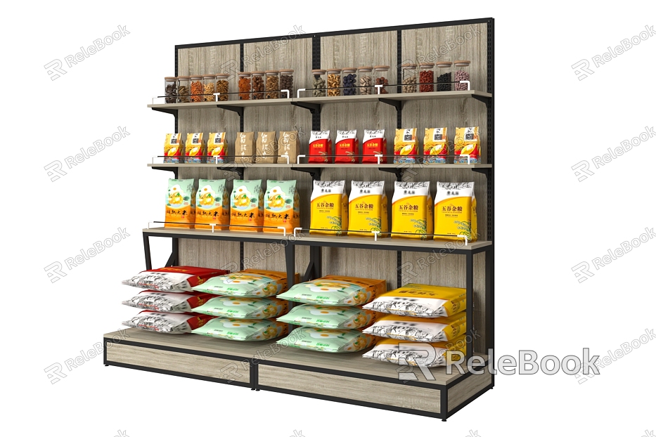 Display Cabinet Shelf Supermarket Shelf Bulk Cabinet Grain Rack North and South Dry Goods Rice Rack Egg Rack Bulk Snack Rack Dry Shelf model