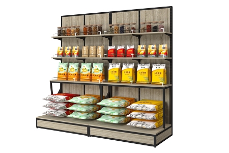 Display Cabinet Shelf Supermarket Shelf Bulk Cabinet Grain Rack North and South Dry Goods Rice Rack Egg Rack Bulk Snack Rack Dry Shelf 3d model