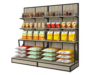 Display Cabinet Shelf Supermarket Shelf Bulk Cabinet Grain Rack North and South Dry Goods Rice Rack Egg Rack Bulk Snack Rack Dry Shelf 3d model