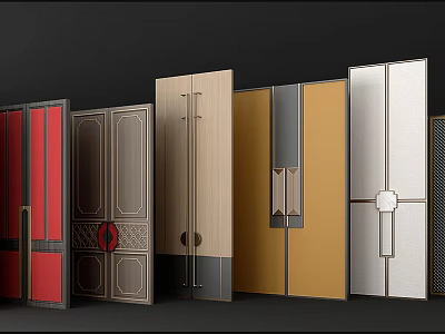 Stylish Double Doors Collection With Various Colors Materials And Designs 3d model