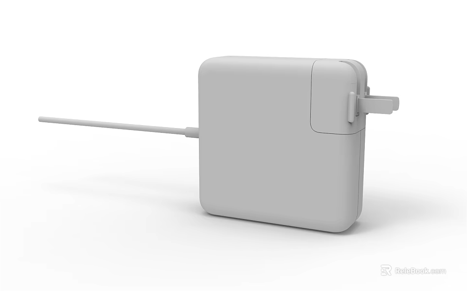 Mobile Digital Gray Power Adapter With Long Cable And Portable Design 3d model 