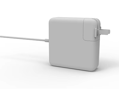 Mobile Digital Gray Power Adapter With Long Cable And Portable Design 3d model