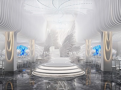 Light Luxury Ballroom 3d model