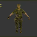 Green Military Uniform Game Movie Character With Black Gloves Brown Boots And Gear