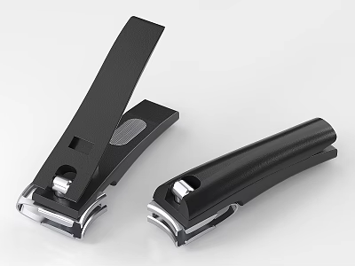 Black Metal Nail Clippers With Modern Design For Home Daily Grooming 3d model