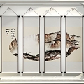 New Chinese Style Decorative Hanging Painting 3d model