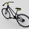 Stylish Black Bicycle With Yellow Handlebars And Wide Tires Design