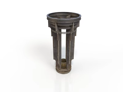 Industrial Metal Equipment Component Featuring Cylindrical Hollow Structure And Textured Surface 3d model