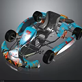 Stylish Blue Go Kart With Colorful Patterns Number 7 And VIP Lettering