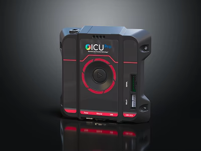 ICU Digital Device With Black Red Design Camera Lens Interface Buttons And Housing 3d model