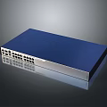 Blue Household Electronic Device With Multiple Ports On Smooth Reflective Surface