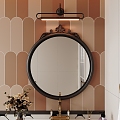 French Round Mirror French Bathroom Mirror Bathroom Mirror Cosmetic Mirror Decorative Mirror 3d model