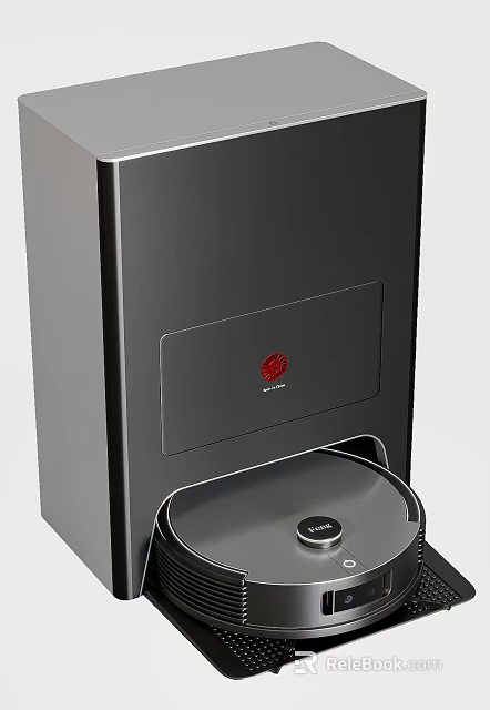 Modern Gray Daily Electrical Appliance With Red Logo For Kitchen Waste Disposal 3d model 