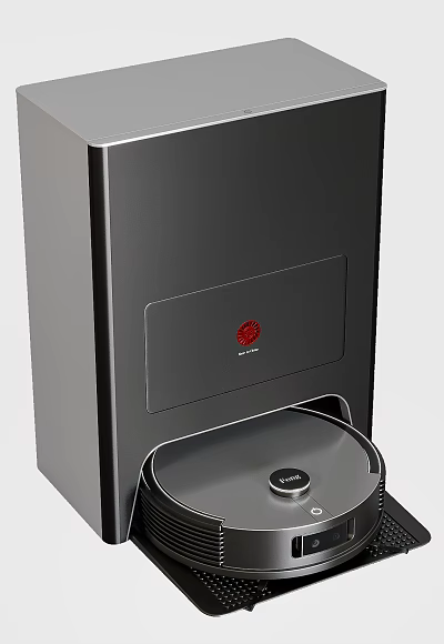 Modern Gray Daily Electrical Appliance With Red Logo For Kitchen Waste Disposal 3d model
