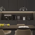 Modern Living Dining Room Interior With Sofa TV Wall And Decorative Plants