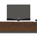 Modern Wooden TV Stand With TV Potted Plant Cup And Storage Drawers