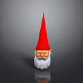 Woman Standing With Adorable Garden Gnome Wearing Red Pointed Hat And White Beard