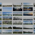 Collage of Diverse Scenic Landscapes Featuring City Skylines Natural Views and Architecture