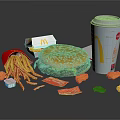 McDonald's Fast Food Assortment with Hamburger French Fries Chicken Nuggets Drink and Sauce Packets