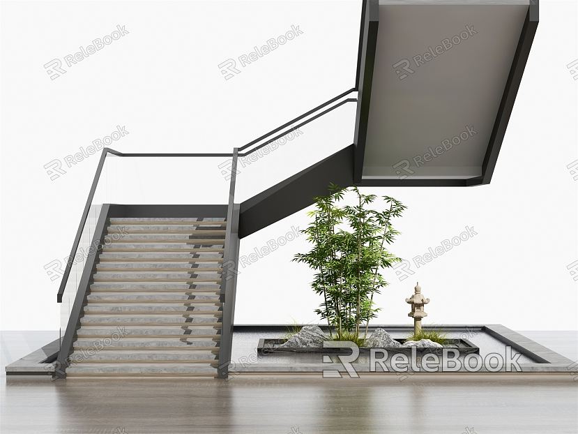 Modern Stairs Corner Stairs model