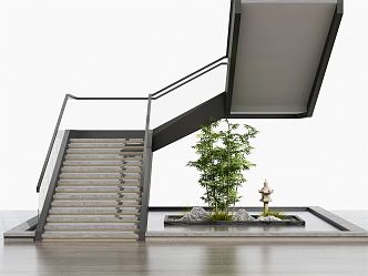 Modern Stairs Corner Stairs 3d model