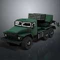 Green Military Truck with Missile Launcher System and Heavy Duty Six Wheeled Design