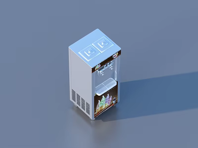 Modern Vending Machine With Transparent Front And Layered Snack 3d model