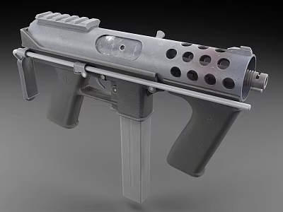 submachine gun mp9 tec9 weapon 3d model