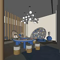 Modern Classroom Children's Training Classroom Children's Child-care Classroom Modeling Bookcase 3d model