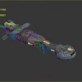 Detailed 3D Sci Fi Spaceship Model With Futuristic Structure And Design
