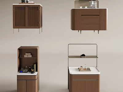 Modern Wooden Entryway Cabinet And Sideboard With Storage Drawers And Tabletop 3d model