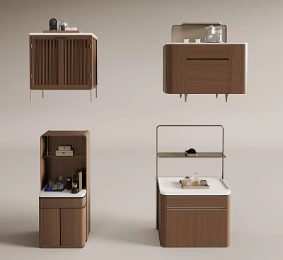 Modern Wooden Entryway Cabinet And Sideboard With Storage Drawers And Tabletop 3d model