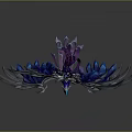 Mythical Winged Creatures With Large Black Blue And Smaller White Blue Wings Above Egg