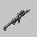 Golden And Black Futuristic Sci Fi Gun With Scope Red Accents And Metallic Finish