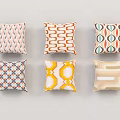 Colorful Decorative Pillows With Various Geometric Patterns And Vibrant Designs 3d model