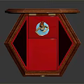 Elegant Decorative Ornament Set with Hexagonal Wooden Jewelry Box Red Lining and Ballerina Figurine