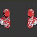 White Sock Design Women's High Heeled Sandals With Red Platform Pink Bows And Flower Decorations